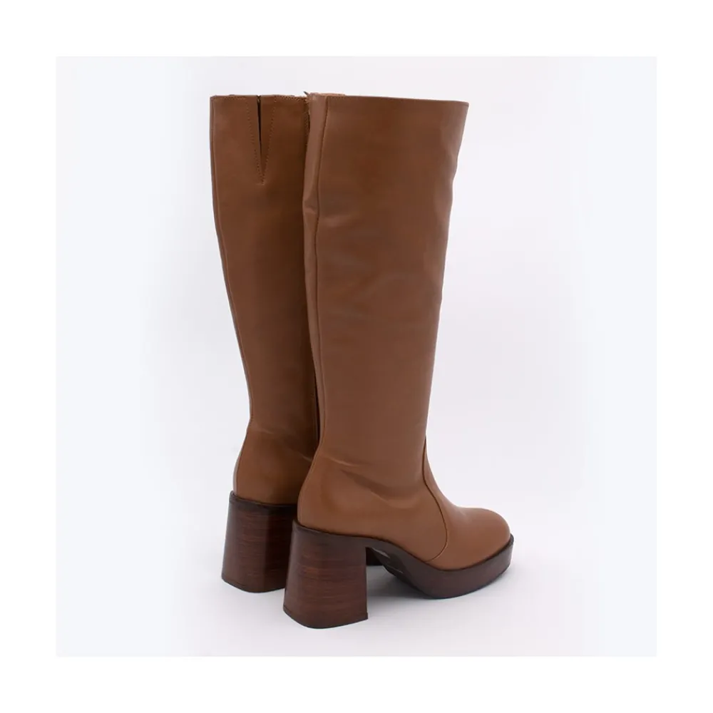ANGEL ALARCON Imbrulia - Leather Boots With Block Heel & Platform<Vrouwen Last Units