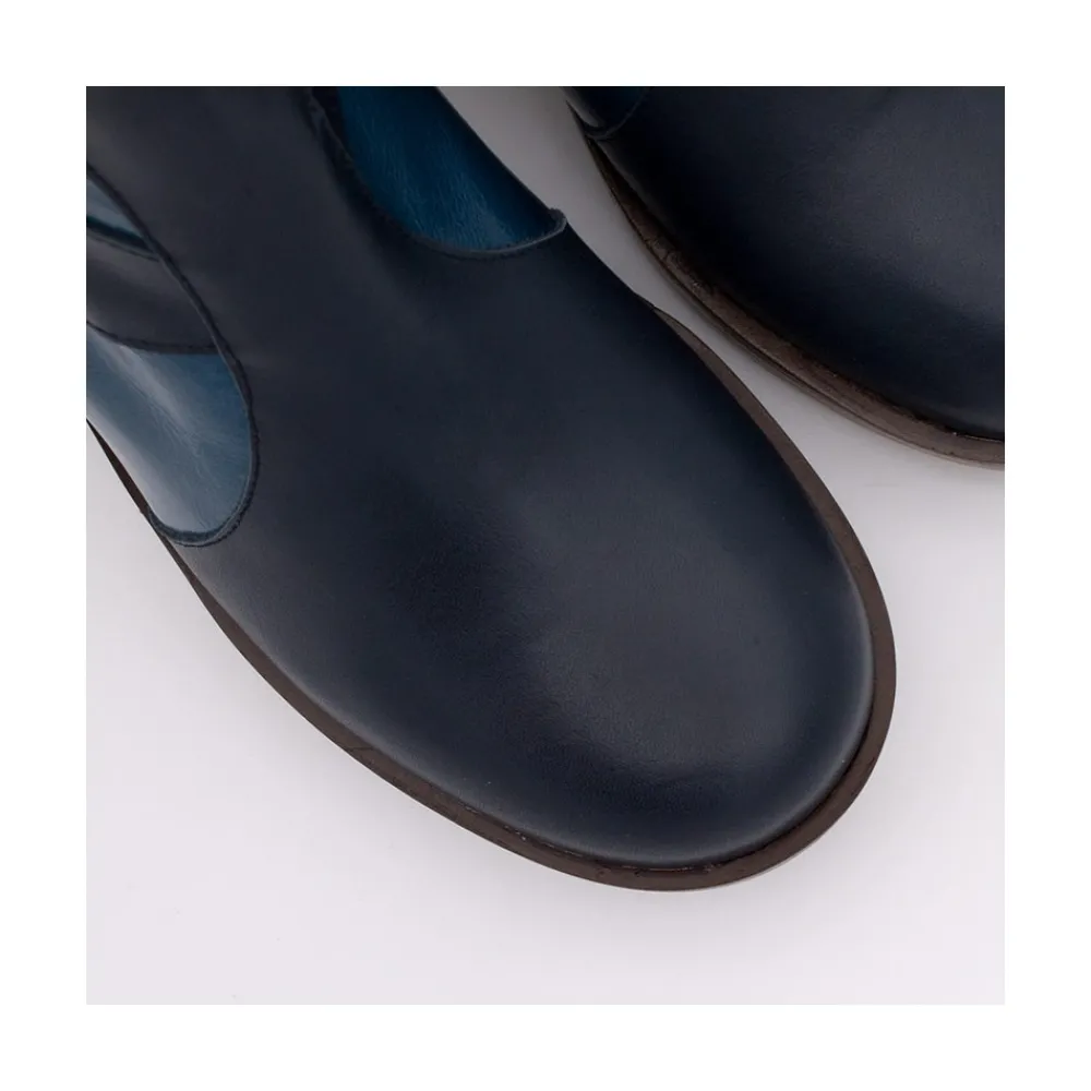 ANGEL ALARCON Ingrid - Leather Ankle Boots With Wood Block Heel & Platform<Vrouwen Last Units