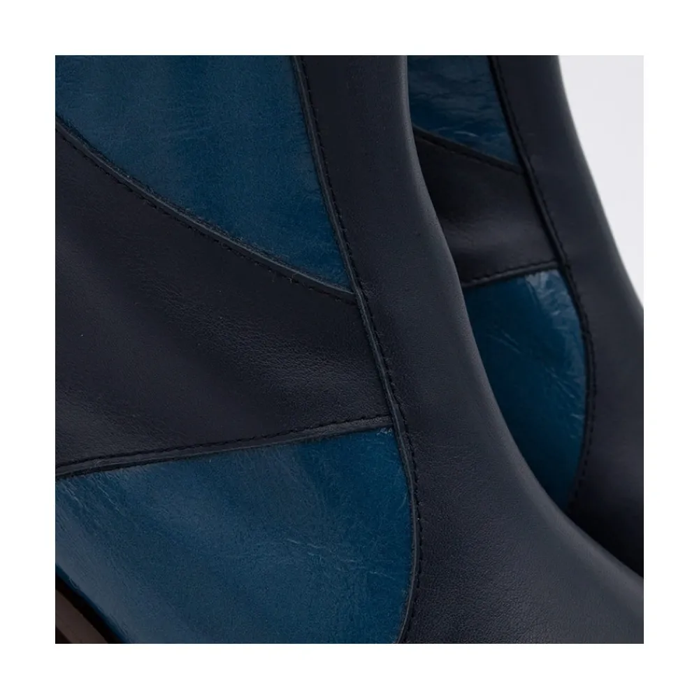 ANGEL ALARCON Ingrid - Leather Ankle Boots With Wood Block Heel & Platform<Vrouwen Last Units