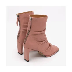 ANGEL ALARCON Janet - Wrinkled Leather Heeled Ankle Boots<Vrouwen Heeled Shoes