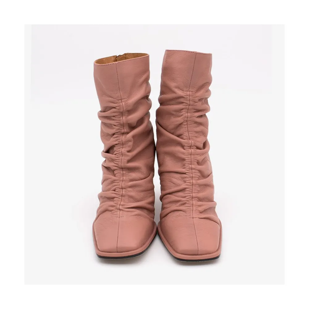 ANGEL ALARCON Janet - Wrinkled Leather Heeled Ankle Boots<Vrouwen Heeled Shoes