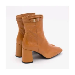 ANGEL ALARCON Jantar - Heeled Shiny Leather Booties With Square Toe & Zipper<Vrouwen Boots And Booties