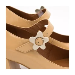 ANGEL ALARCON Jett Flower - Shiny Leather Mary Jane Shoes With Flower Buckle<Vrouwen Mary Jane