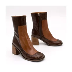 ANGEL ALARCON Jody - Shiny Leather Ankle Boots With Duotone Ornament<Vrouwen Boots And Booties