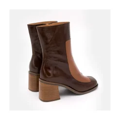 ANGEL ALARCON Jody - Shiny Leather Ankle Boots With Duotone Ornament<Vrouwen Boots And Booties