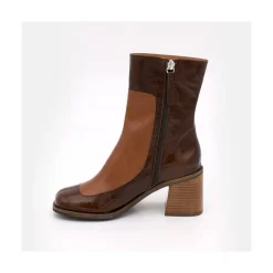 ANGEL ALARCON Jody - Shiny Leather Ankle Boots With Duotone Ornament<Vrouwen Boots And Booties