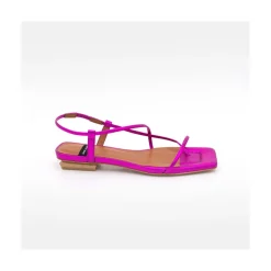 ANGEL ALARCON Julie - Metallized Leather Minimalist Strappy Flat Sandals<Vrouwen Last Units