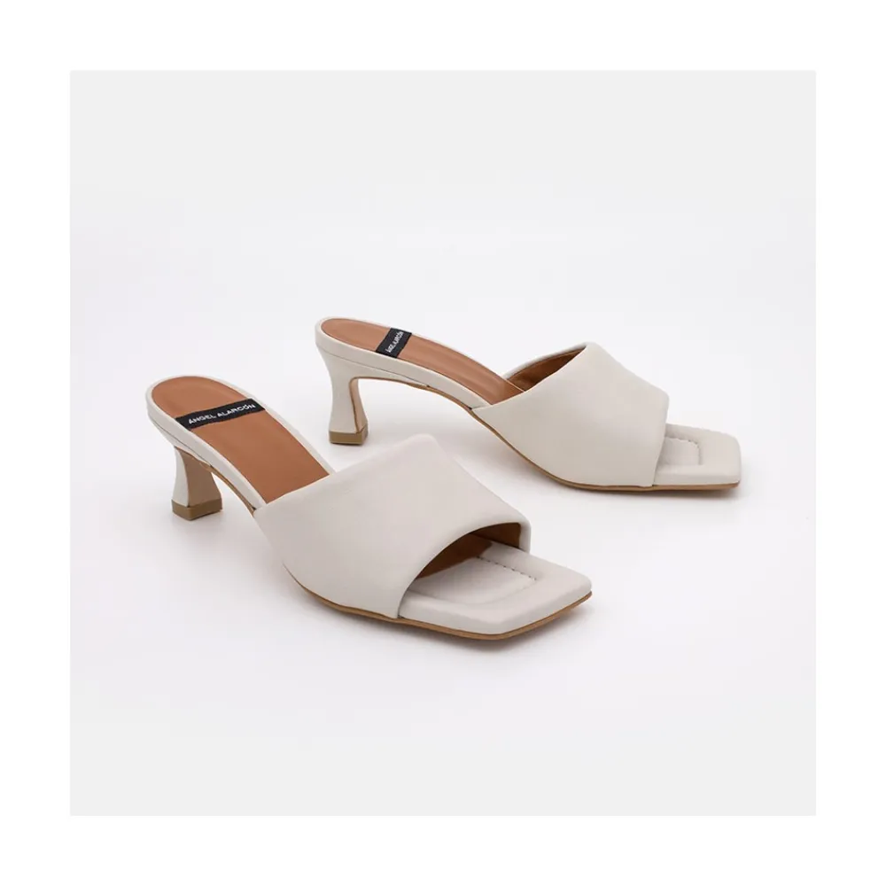 ANGEL ALARCON Kansas - Leather Foamed Heeled Mule<Vrouwen Mules