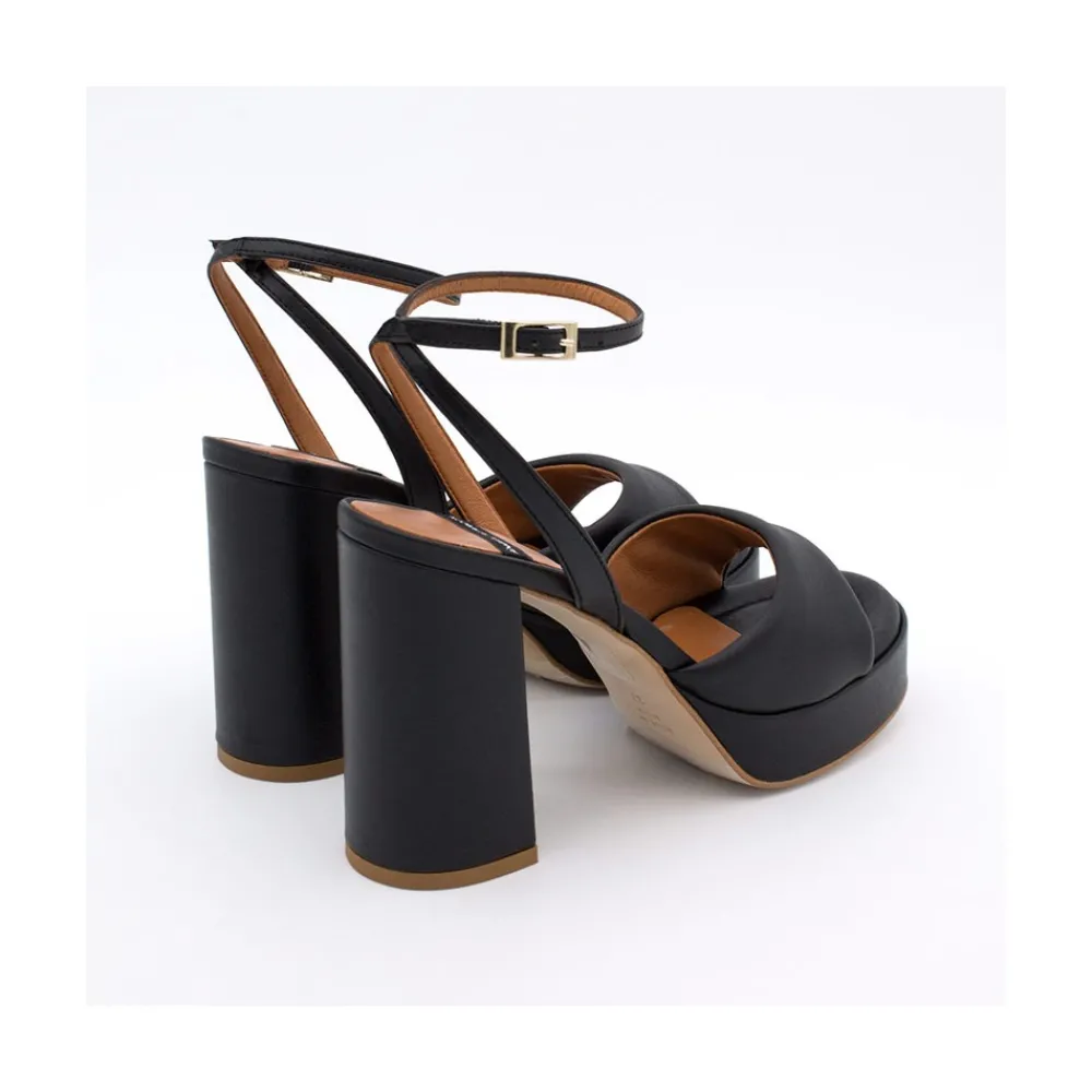ANGEL ALARCON Kelis - Leather Padded Ankle Strap Sandals With Block Heel & Platform<Vrouwen Sandals