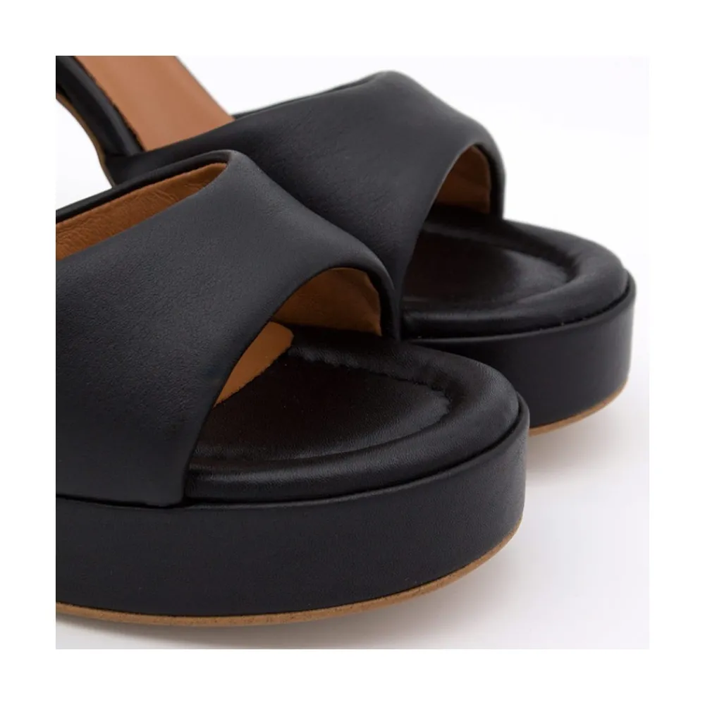 ANGEL ALARCON Kelis - Leather Padded Ankle Strap Sandals With Block Heel & Platform<Vrouwen Sandals