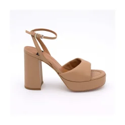 ANGEL ALARCON Kelis - Leather Padded Ankle Strap Sandals With Block Heel & Platform<Vrouwen Sandals