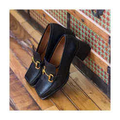 ANGEL ALARCON Kiski - Leather Block Heel Women S Moccasin<Vrouwen Last Units