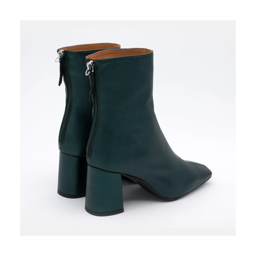 ANGEL ALARCON Lauryn - Leather Ankle Boots With A Metallic Ornament<Vrouwen Metallized Shoes