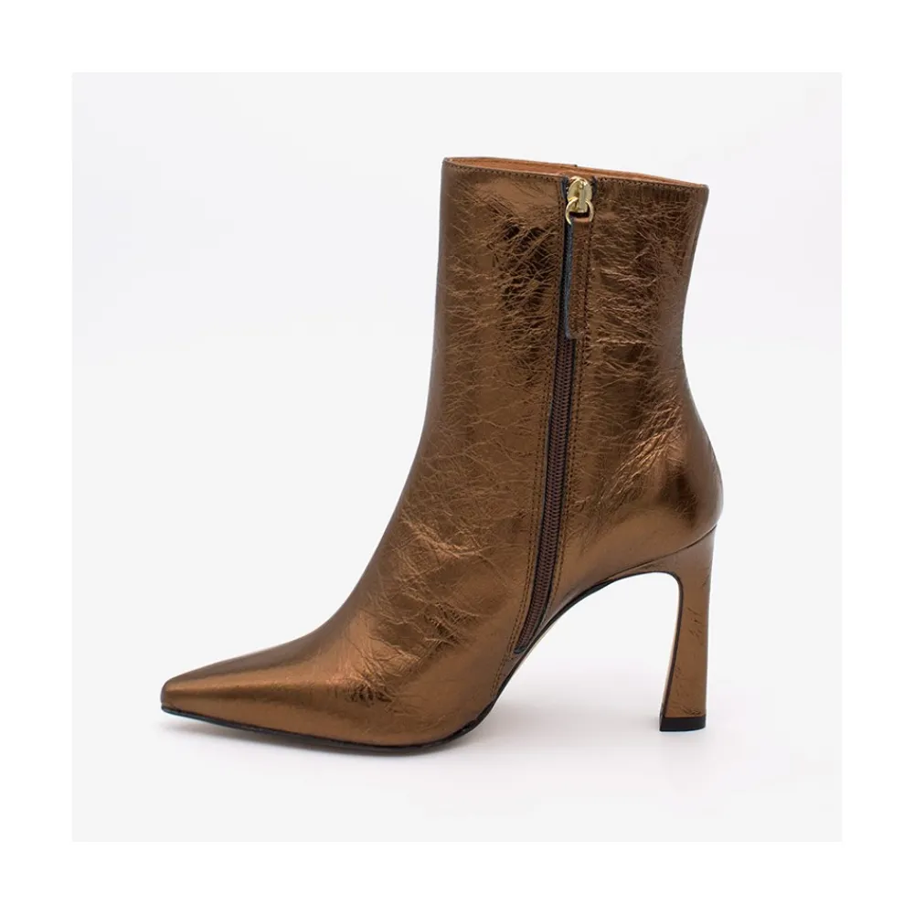 ANGEL ALARCON Leire - Metallic Leather Pointed Toe High Heel Booties<Vrouwen Last Units