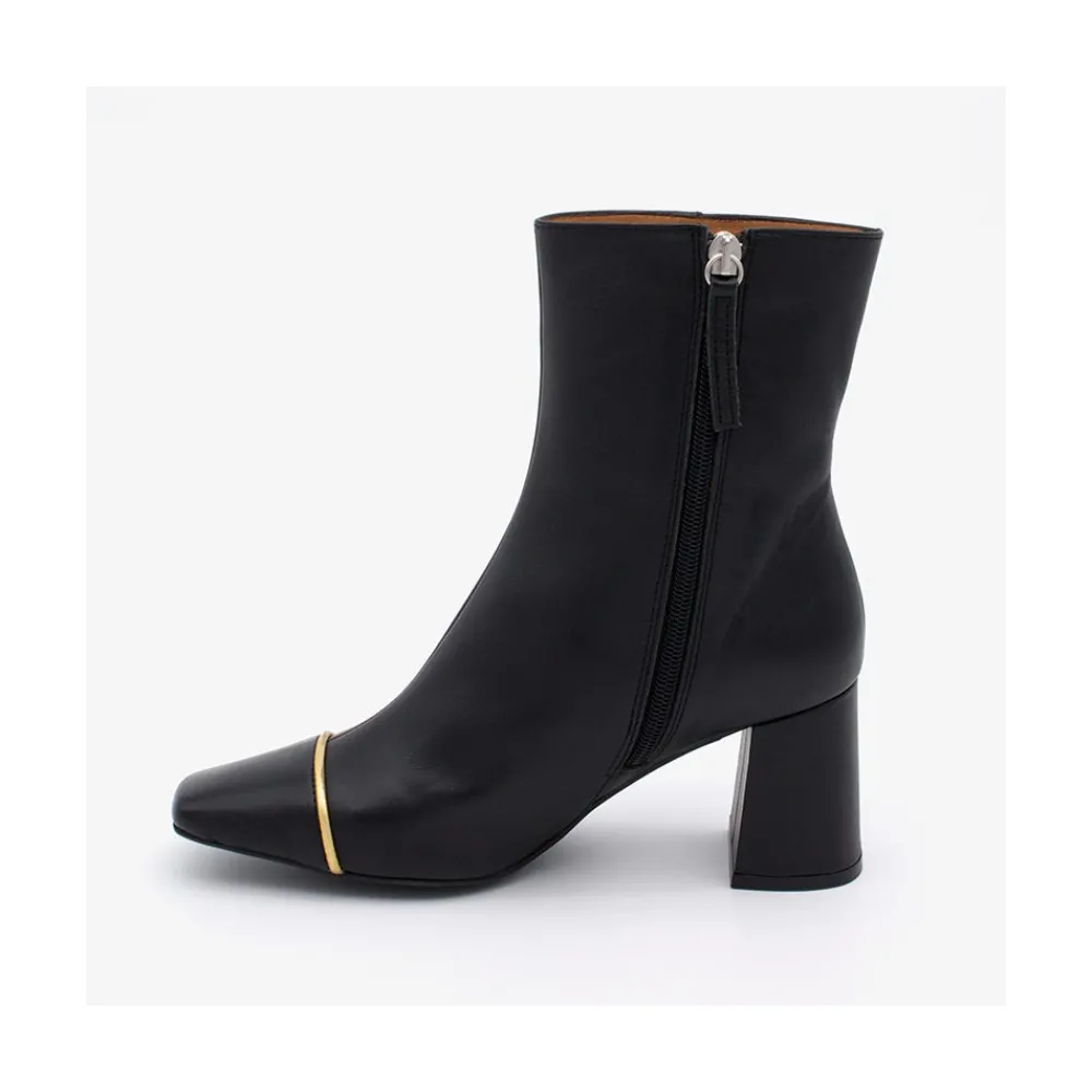 ANGEL ALARCON Lesley - Heeled Leather Booties With Square Toe & Zipper<Vrouwen Heeled Shoes