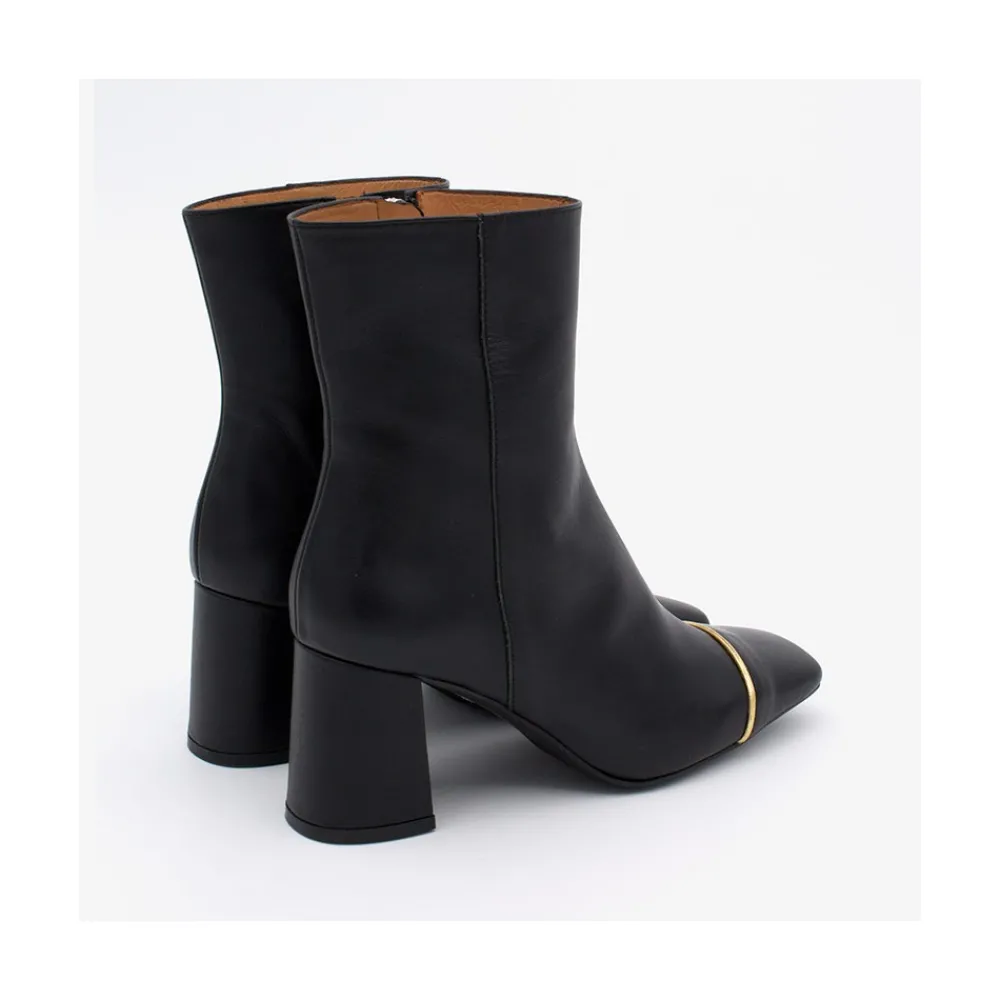 ANGEL ALARCON Lesley - Heeled Leather Booties With Square Toe & Zipper<Vrouwen Heeled Shoes
