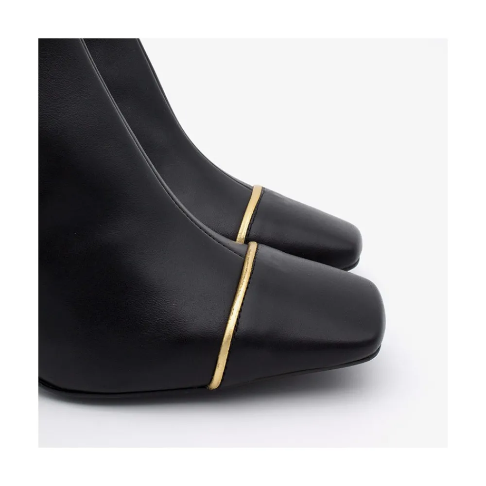 ANGEL ALARCON Lesley - Heeled Leather Booties With Square Toe & Zipper<Vrouwen Heeled Shoes