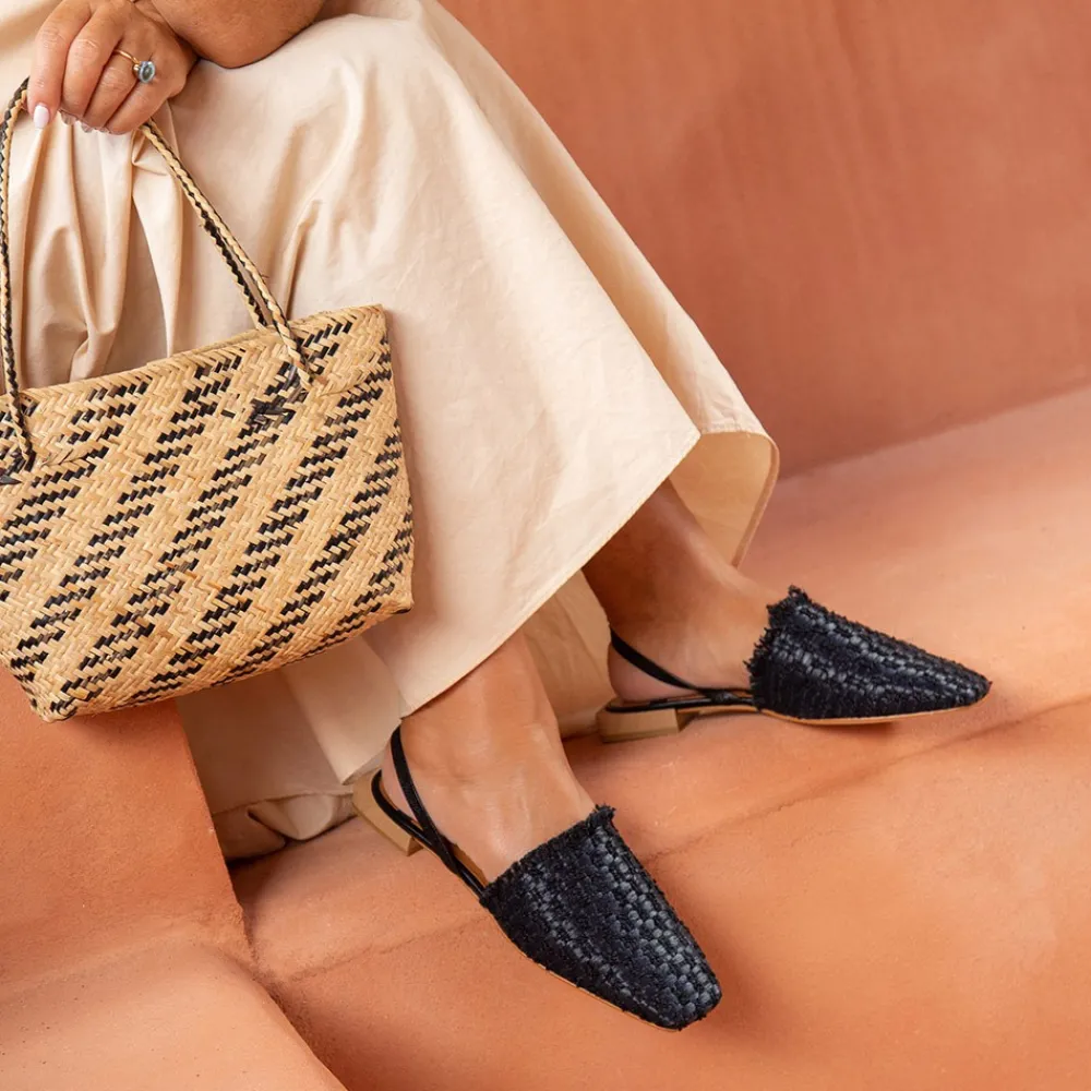 ANGEL ALARCON Liza - Raffia Slingback Flats<Vrouwen Last Units