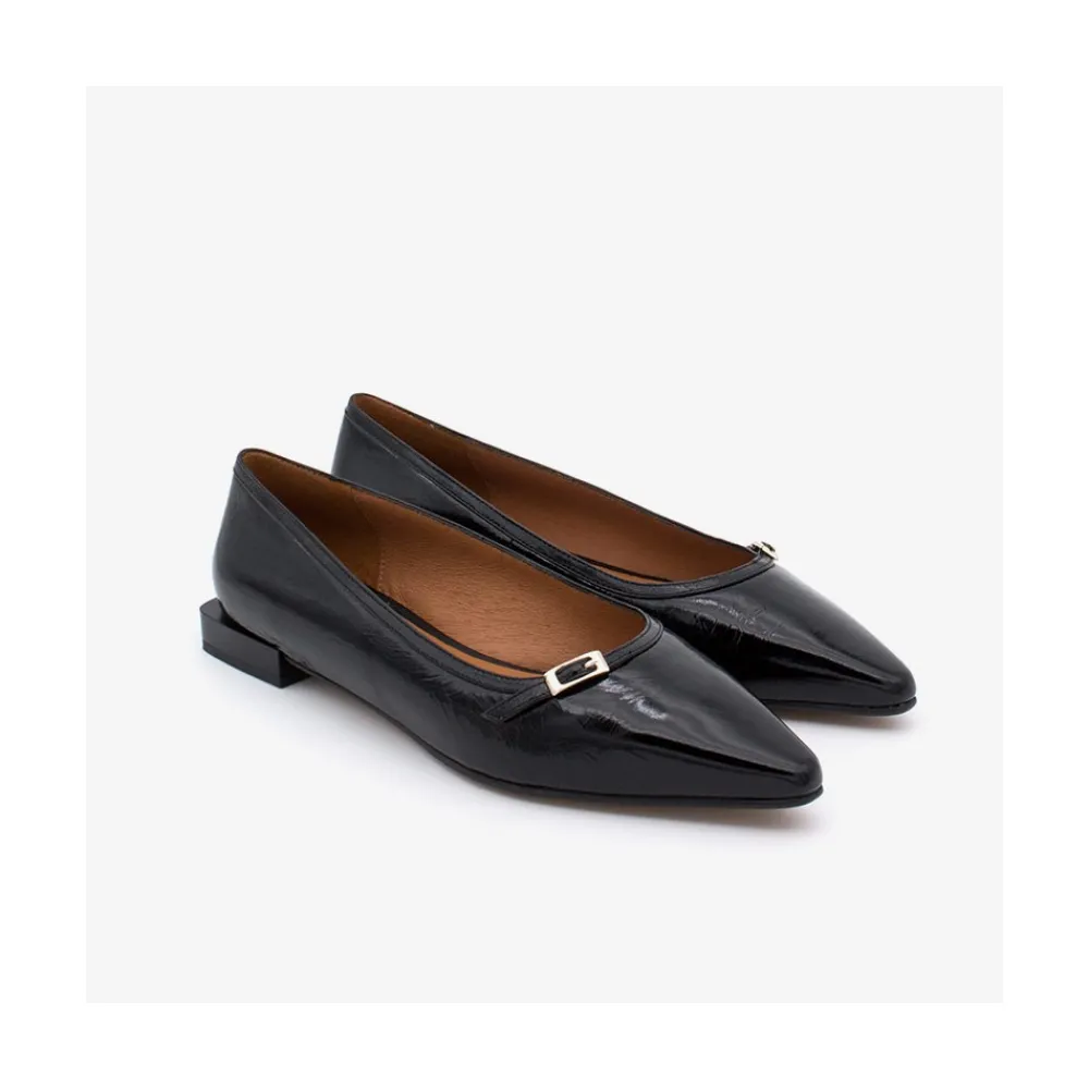ANGEL ALARCON Lua - Shiny Leather Pointed Toe Flats<Vrouwen Ballerinas