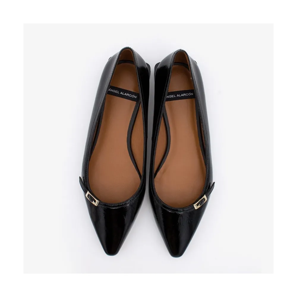 ANGEL ALARCON Lua - Shiny Leather Pointed Toe Flats<Vrouwen Ballerinas