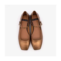 ANGEL ALARCON Lynn - Shiny Leather Mary Jane Shoes With Square Toe<Vrouwen Metallized Shoes
