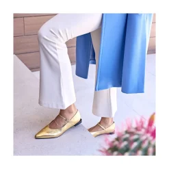 ANGEL ALARCON Mab - Women S Mary Jane Metallized Leather Flat<Vrouwen Last Units