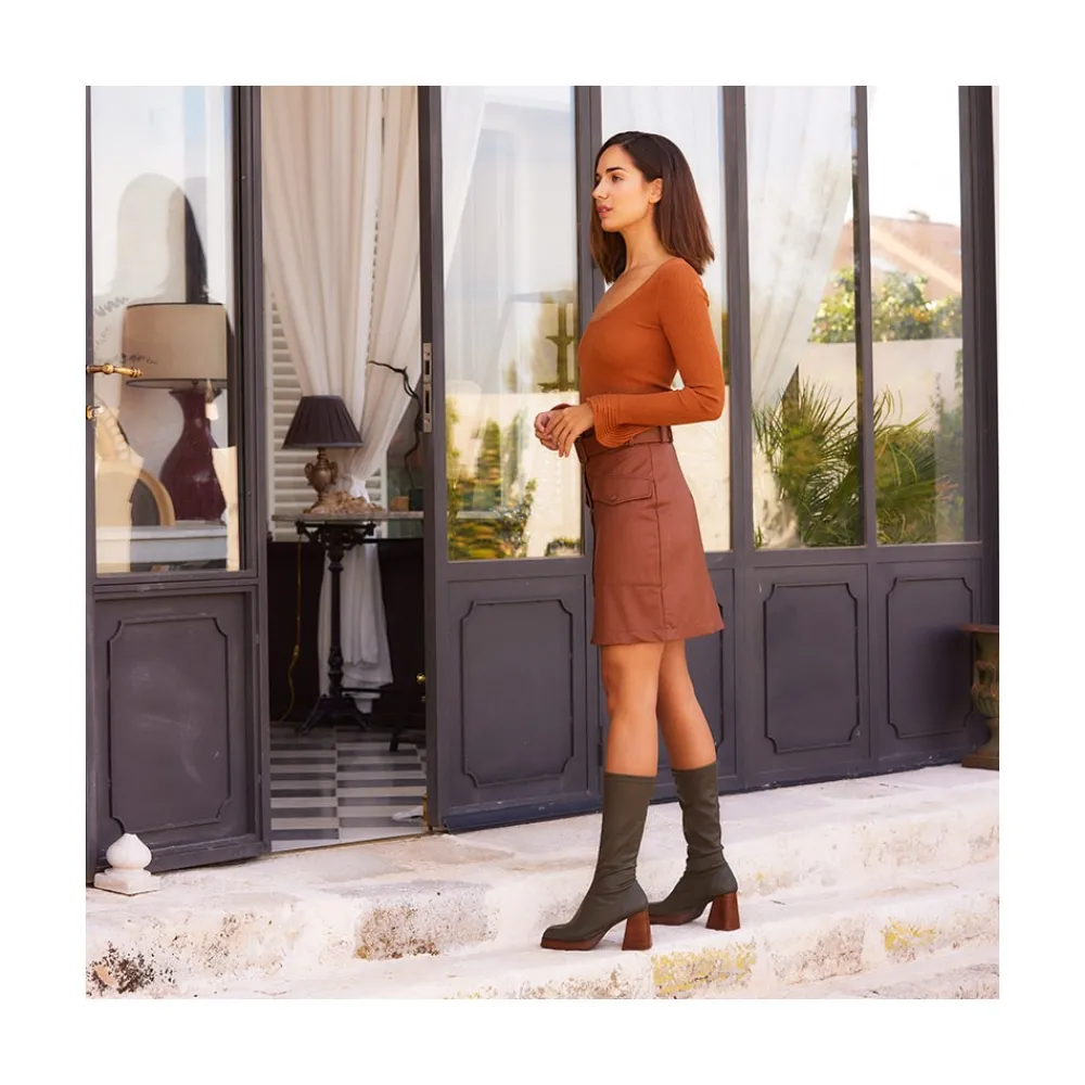 ANGEL ALARCON Managua - Elastic Sock-Type Boots With High Geometric Heels<Vrouwen Boots And Booties