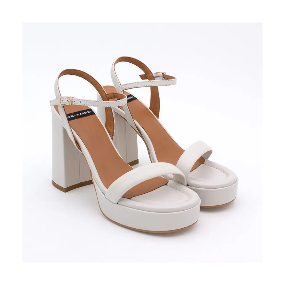 ANGEL ALARCON Mandy - Leather Foamed Sandals With Platform & High Heels<Vrouwen Sandals