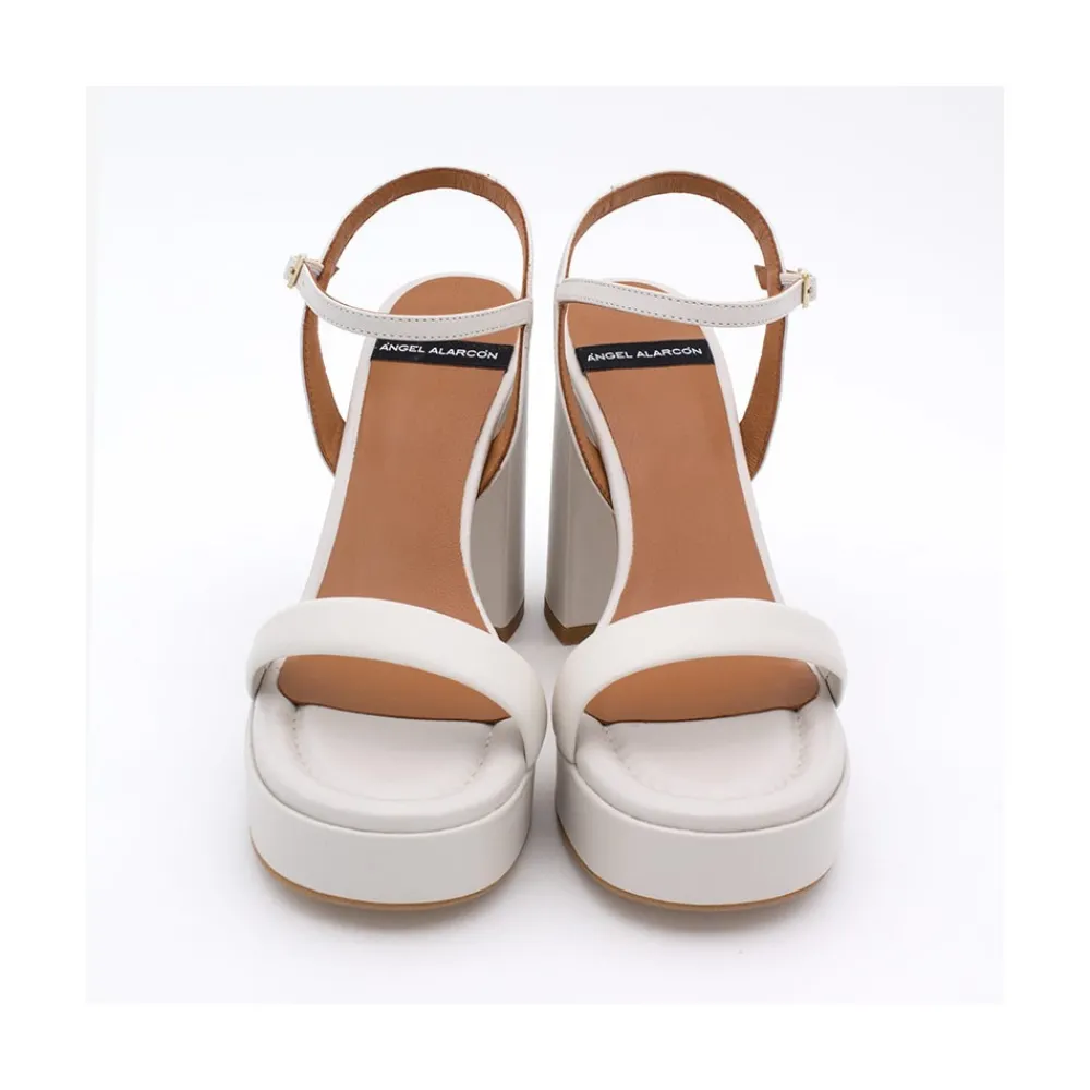 ANGEL ALARCON Mandy - Leather Foamed Sandals With Platform & High Heels<Vrouwen Sandals