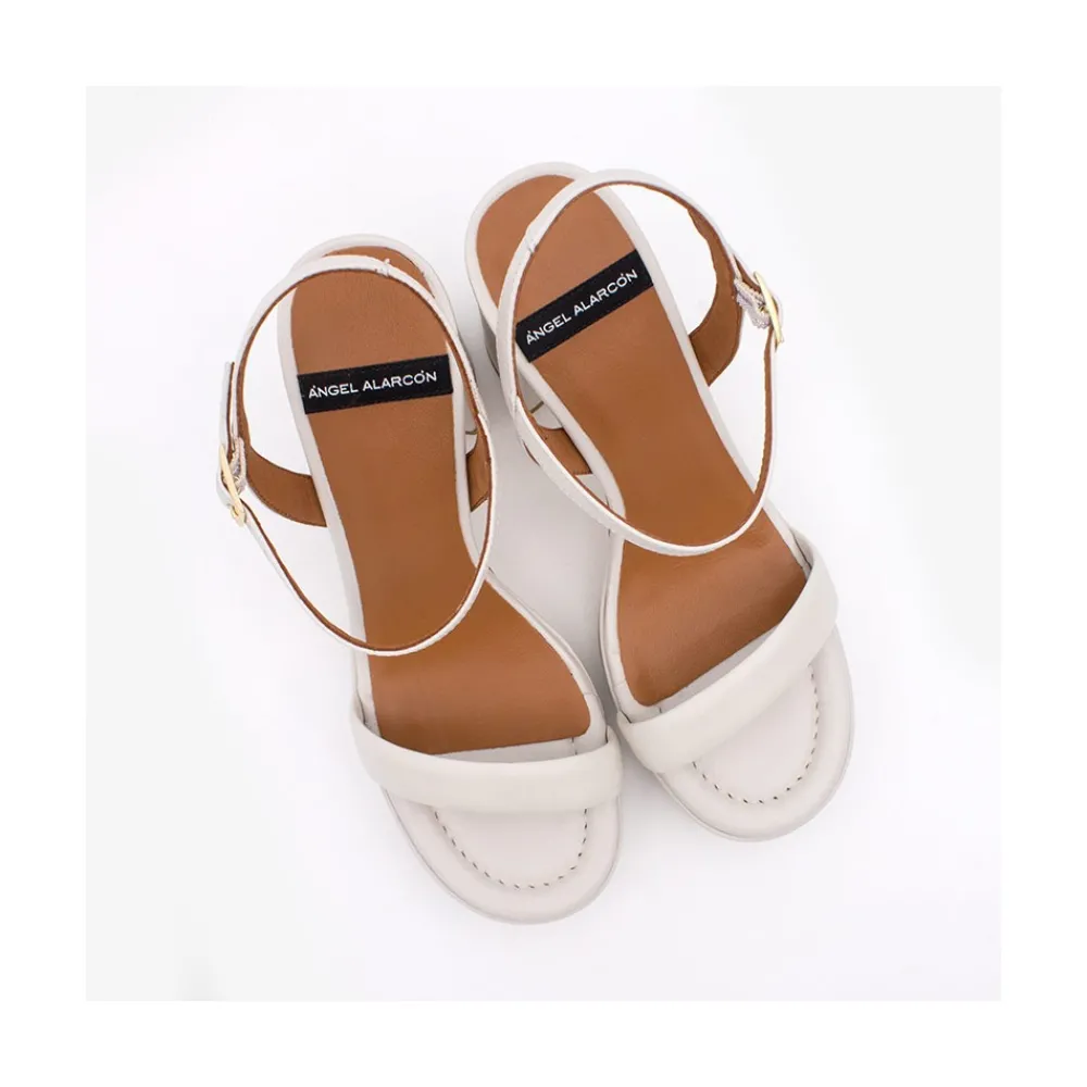 ANGEL ALARCON Mandy - Leather Foamed Sandals With Platform & High Heels<Vrouwen Sandals