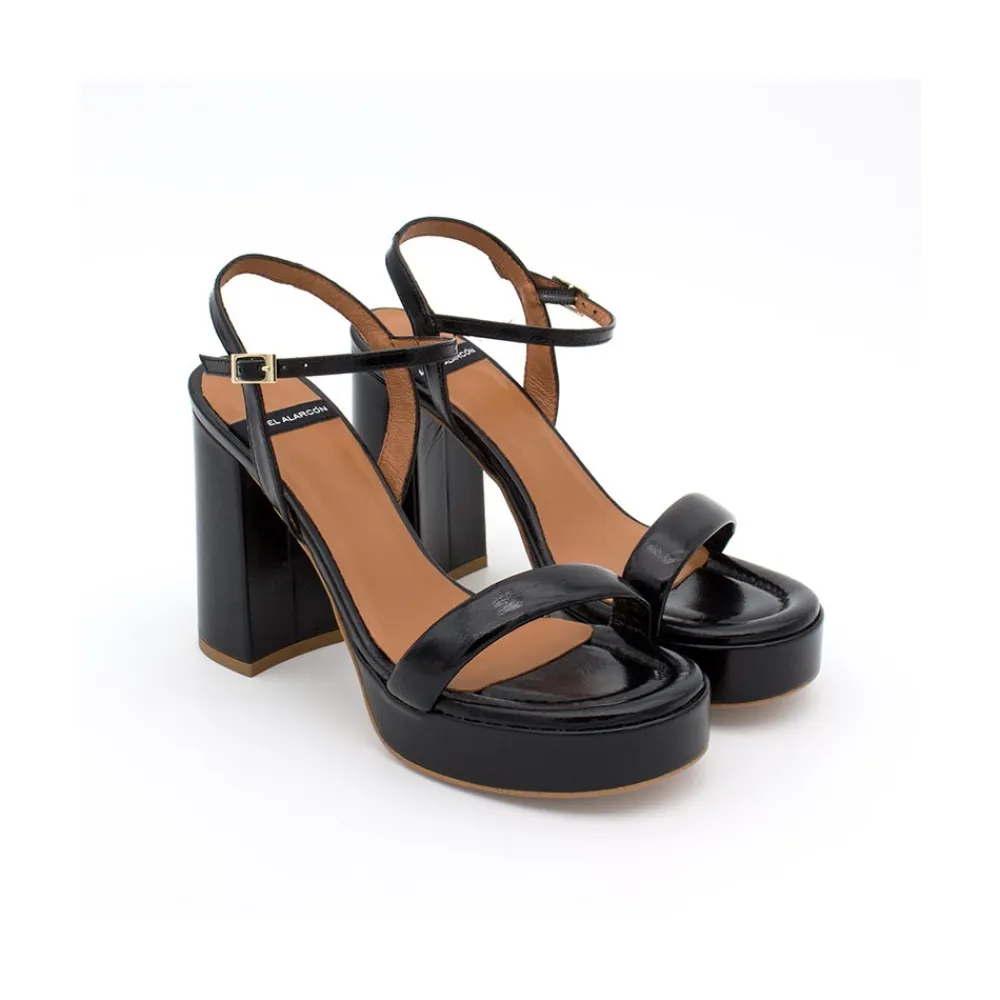 ANGEL ALARCON Mandy - Leather Foamed Sandals With Platform & High Heels<Vrouwen Sandals