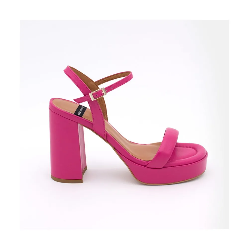 ANGEL ALARCON Mandy - Leather Foamed Sandals With Platform & High Heels<Vrouwen Sandals
