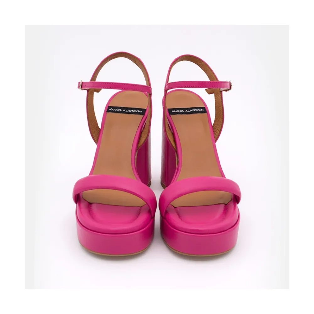 ANGEL ALARCON Mandy - Leather Foamed Sandals With Platform & High Heels<Vrouwen Sandals