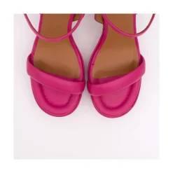 ANGEL ALARCON Mandy - Leather Foamed Sandals With Platform & High Heels<Vrouwen Sandals