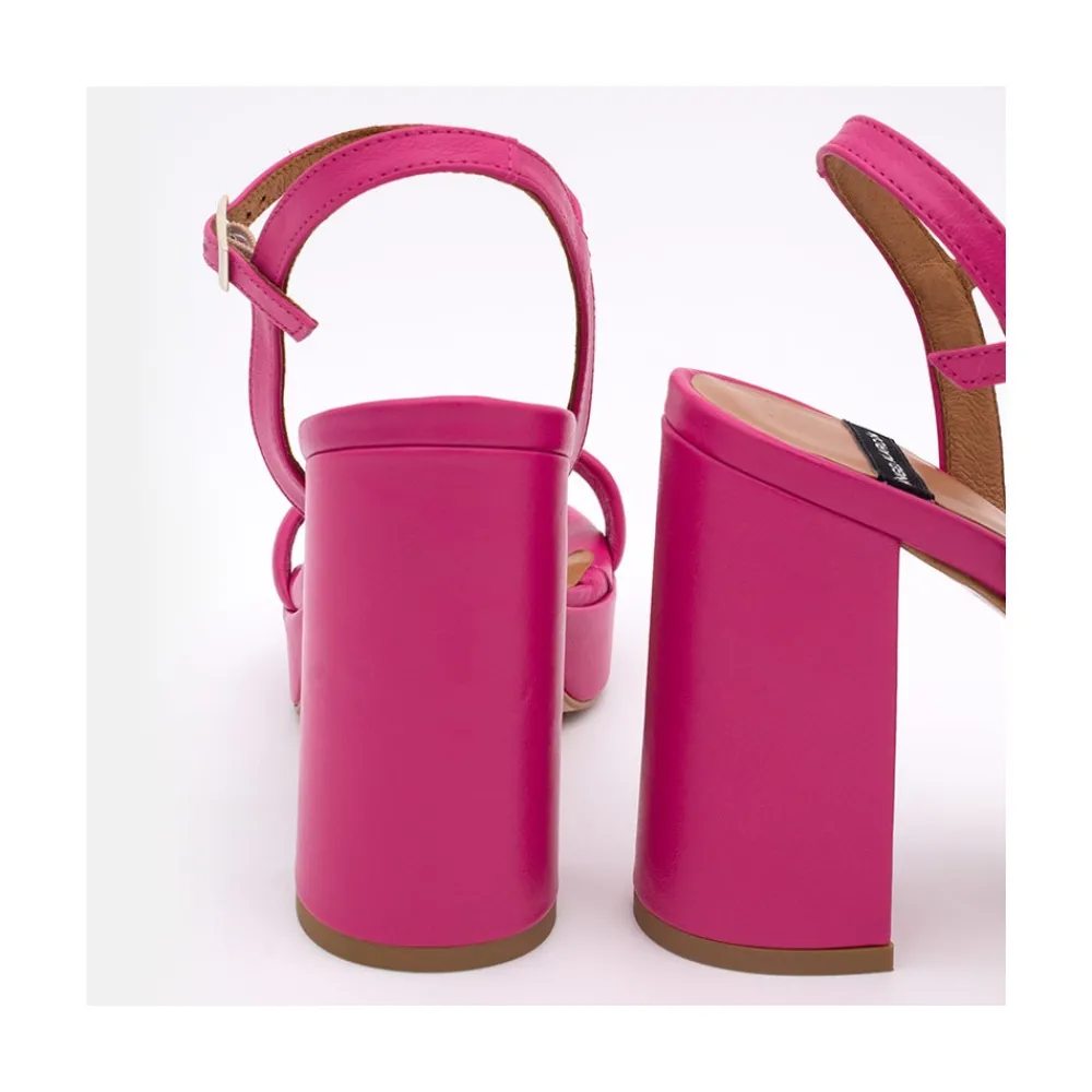 ANGEL ALARCON Mandy - Leather Foamed Sandals With Platform & High Heels<Vrouwen Sandals