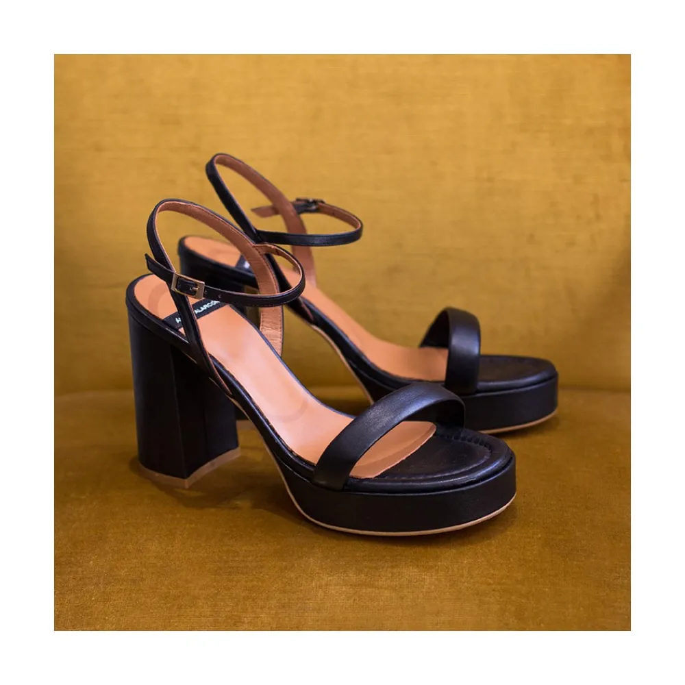 ANGEL ALARCON Mandy - Leather Foamed Sandals With Platform & High Heels<Vrouwen Sandals