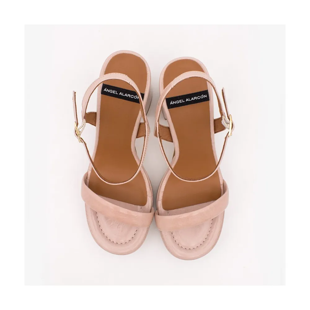 ANGEL ALARCON Mandy - Leather Foamed Sandals With Platform & High Heels<Vrouwen Sandals