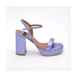 ANGEL ALARCON Mandy - Leather Sandals With Platform & High Heels<Vrouwen Metallized Shoes