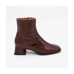ANGEL ALARCON Masha - Comfortable Shiny Leather Woman Booties With Low Heel<Vrouwen Boots And Booties