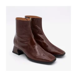 ANGEL ALARCON Masha - Comfortable Shiny Leather Woman Booties With Low Heel<Vrouwen Boots And Booties