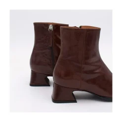 ANGEL ALARCON Masha - Comfortable Shiny Leather Woman Booties With Low Heel<Vrouwen Boots And Booties