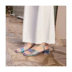 ANGEL ALARCON Mazzy - Iridescence Strappy Sandal With Triangular Heel Design.<Vrouwen Sandals