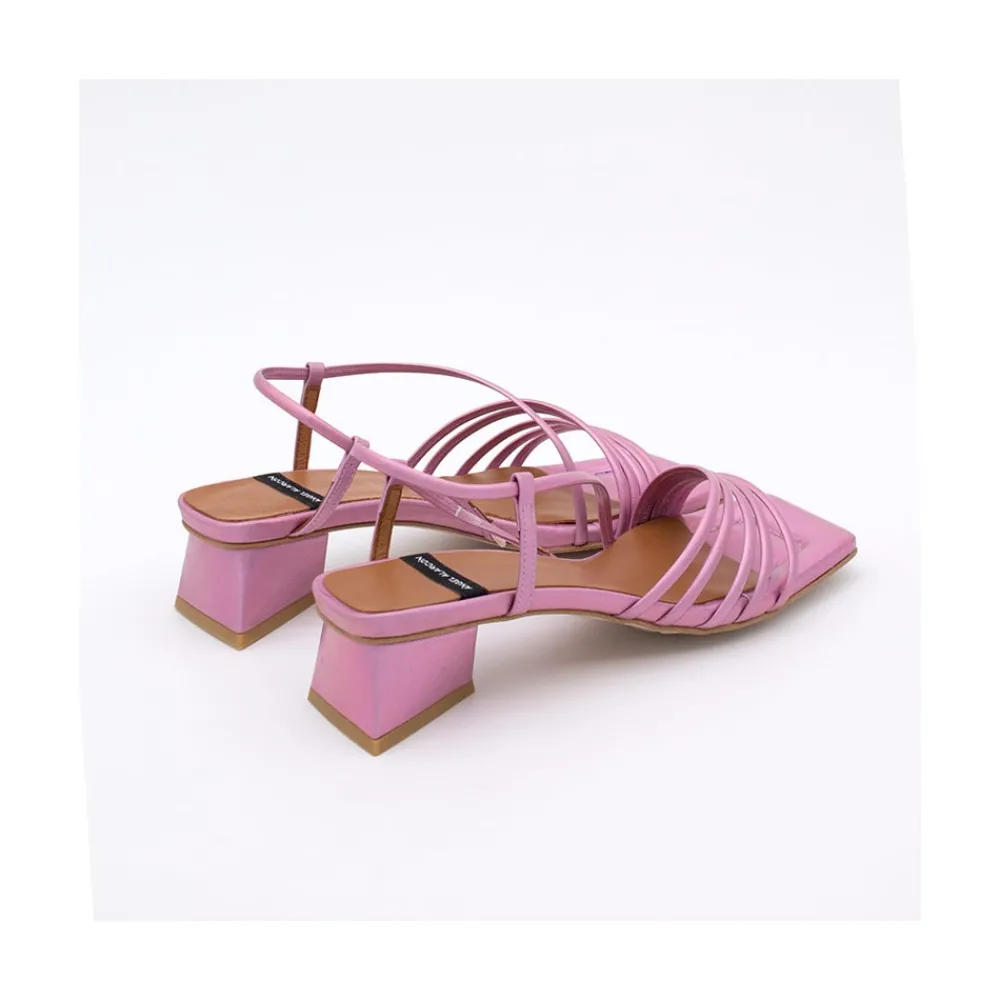 ANGEL ALARCON Mazzy - Iridescence Strappy Sandal With Triangular Heel Design.<Vrouwen Sandals