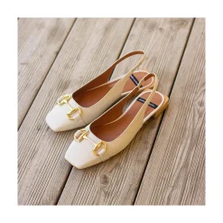 ANGEL ALARCON Michelle - Slingback Flat Shoe With Metallic Ornament<Vrouwen Ballerinas
