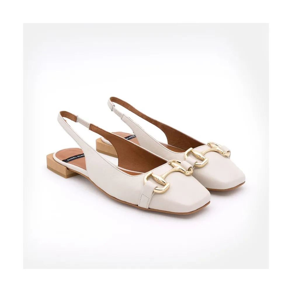 ANGEL ALARCON Michelle - Slingback Flat Shoe With Metallic Ornament<Vrouwen Ballerinas