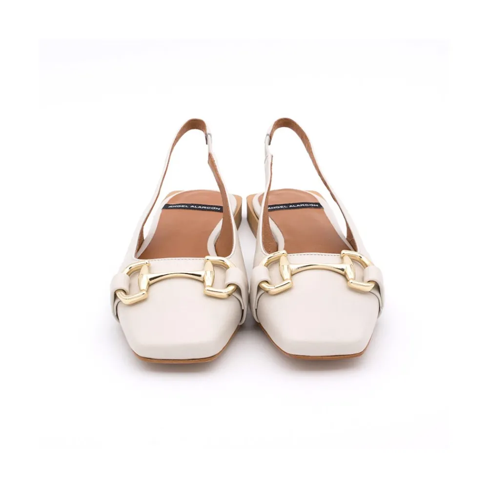 ANGEL ALARCON Michelle - Slingback Flat Shoe With Metallic Ornament<Vrouwen Ballerinas