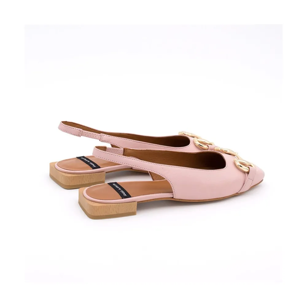 ANGEL ALARCON Michelle - Slingback Flat Shoe With Metallic Ornament<Vrouwen Ballerinas