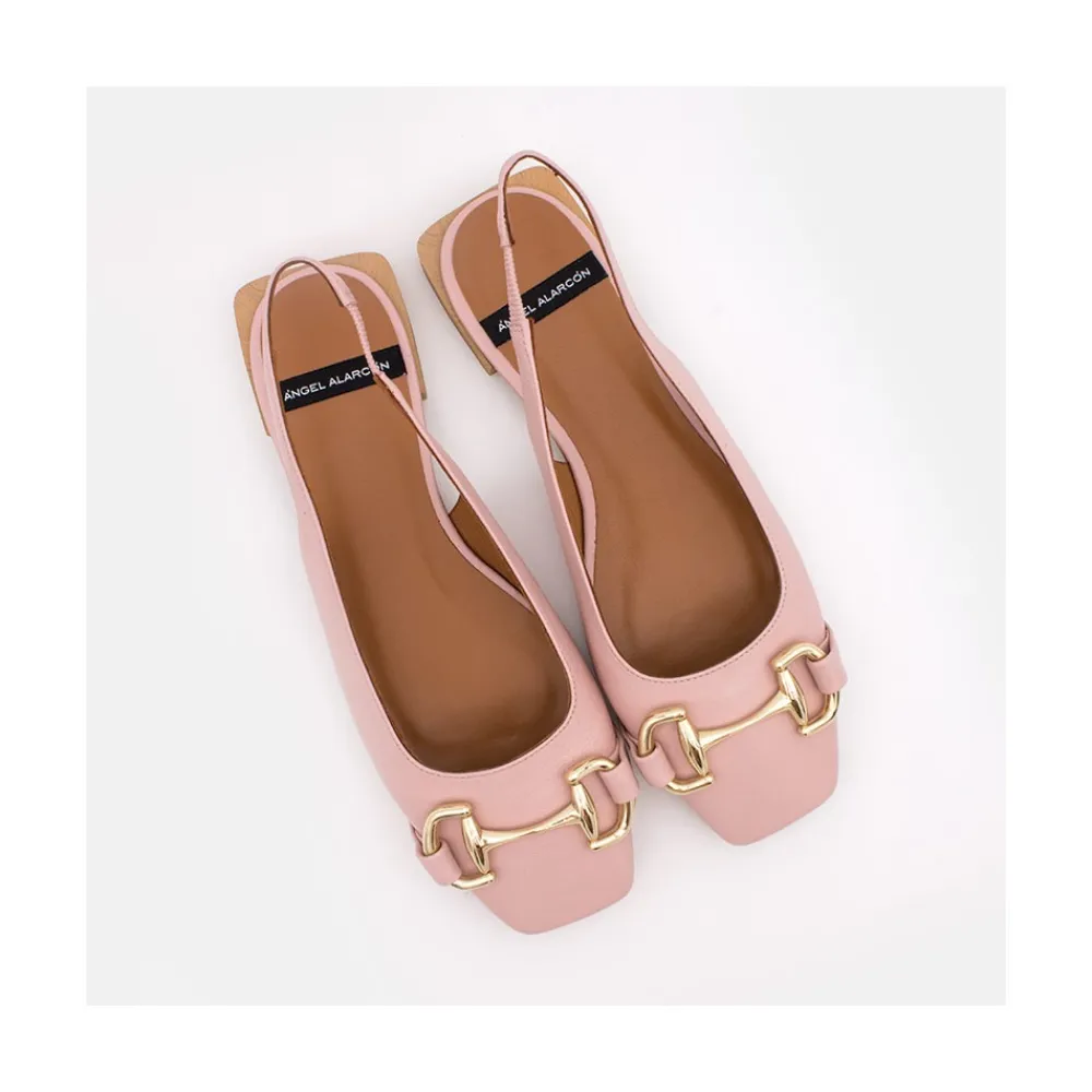 ANGEL ALARCON Michelle - Slingback Flat Shoe With Metallic Ornament<Vrouwen Ballerinas