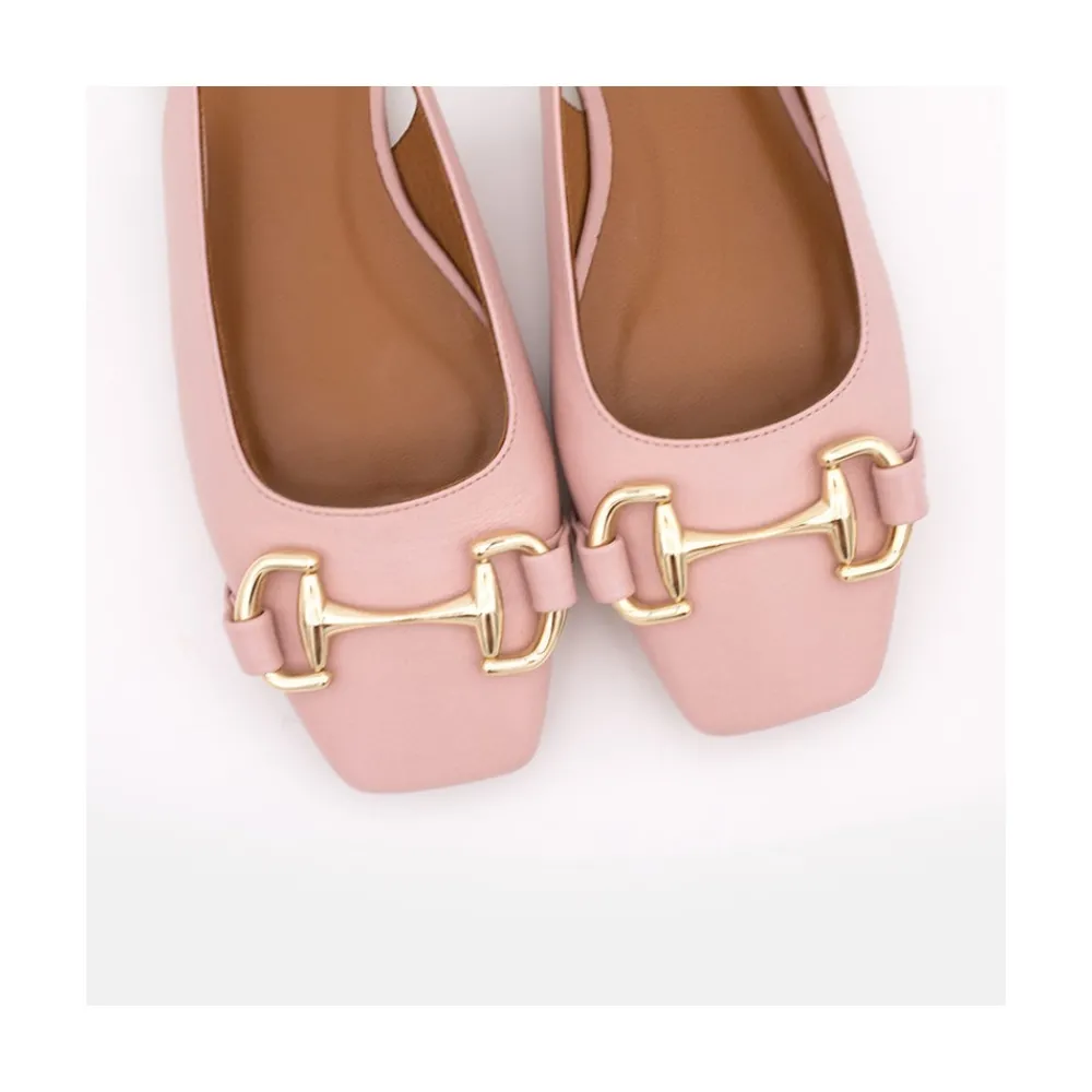 ANGEL ALARCON Michelle - Slingback Flat Shoe With Metallic Ornament<Vrouwen Ballerinas