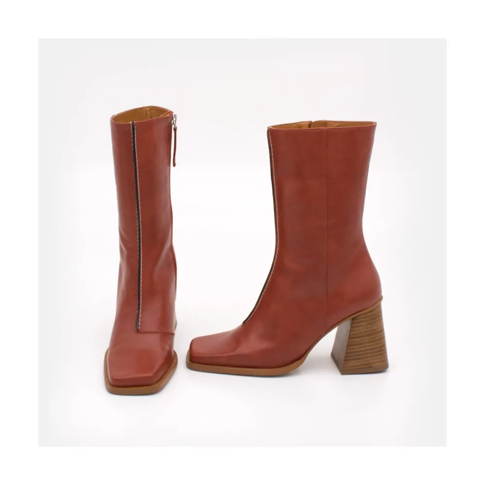 ANGEL ALARCON Motagua - Leather Women S Boots With Block Heel<Vrouwen Last Units